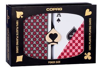 Copag Master Plastic Playing Cards: Narrow, Super Index, Black/Red main image